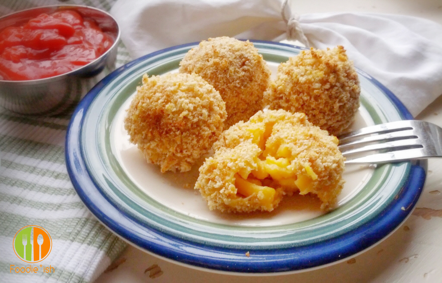crispy oven-fried mac and cheese balls